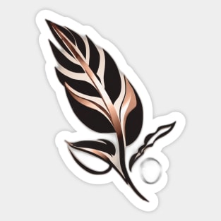 Elegant Rose Gold Feather Artwork No. 448 Sticker